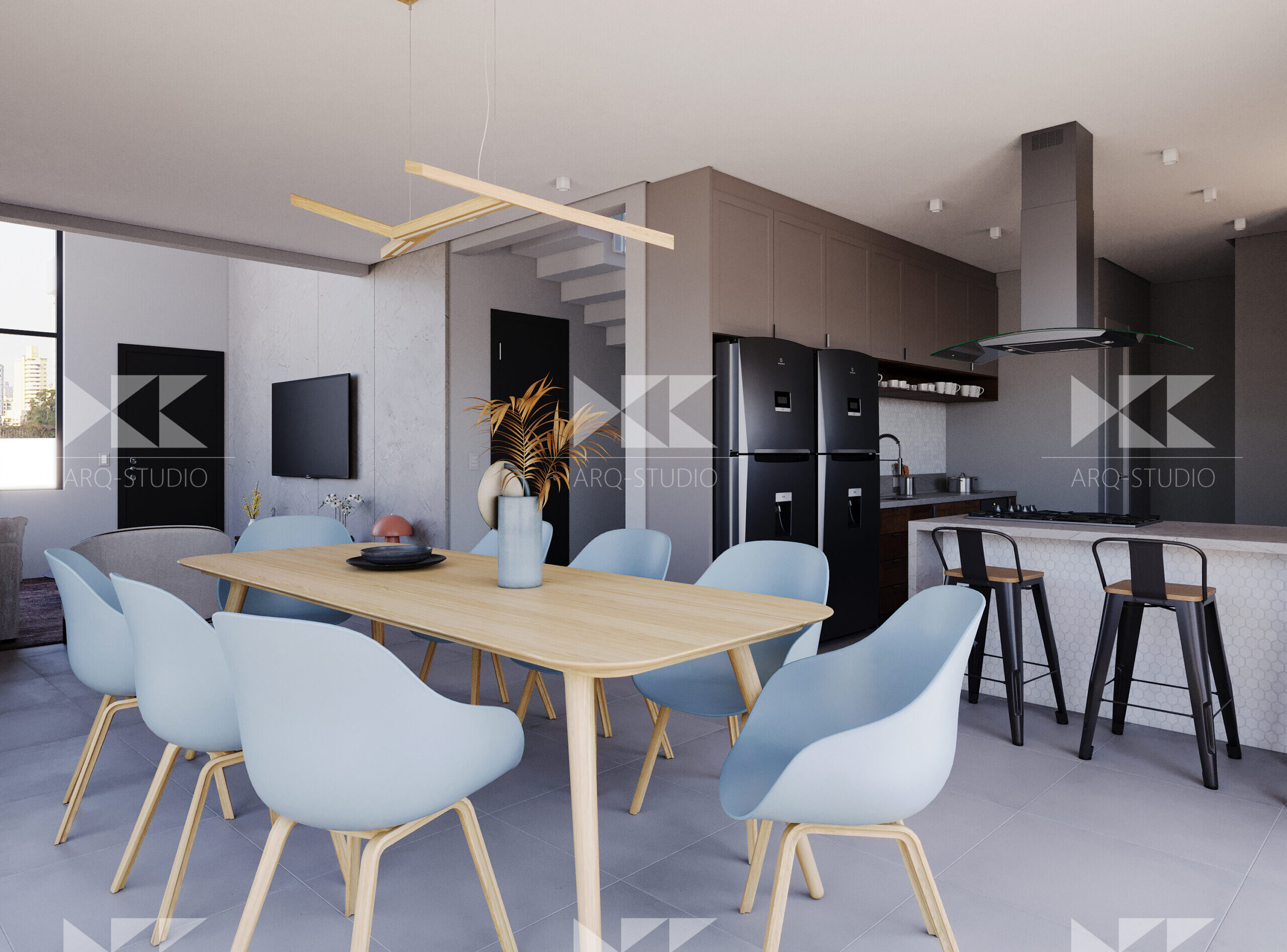 Residencial multifamiliar_Interna cozinha casa 01_R00 - Mundial construtora